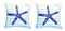 Pair of Betsy Drake Blue Starfish No Cord Pillows 18 Inch X 18 Inch